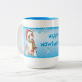 Tasse 2 Couleurs Joyeux Howliday Basenji (Devant gauche)