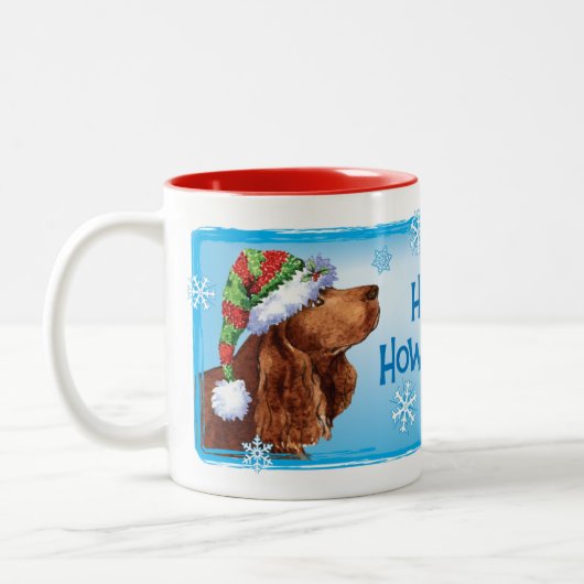 Tasse 2 Couleurs Joyeux Howlidays Field Spaniel Deux Tone Coffee Mu (Gauche)