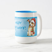 Tasse 2 Couleurs Joyeux Howlidays Jack Russell Terrier (Devant droit)