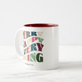 Tasse 2 Couleurs Joyeux Joyeux Tout Super Noël de vacances (Devant gauche)