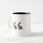 Tasse 2 Couleurs Joyeux lapin de lapin léopard de Pâques (Devant gauche)