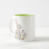 Tasse 2 Couleurs Joyeux Lapin de Pâques (Devant gauche)