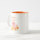 Tasse 2 Couleurs Joyeux lapin de Pâques (Devant gauche)