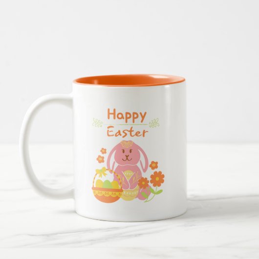 Tasse 2 Couleurs Joyeux lapin de Pâques (Gauche)