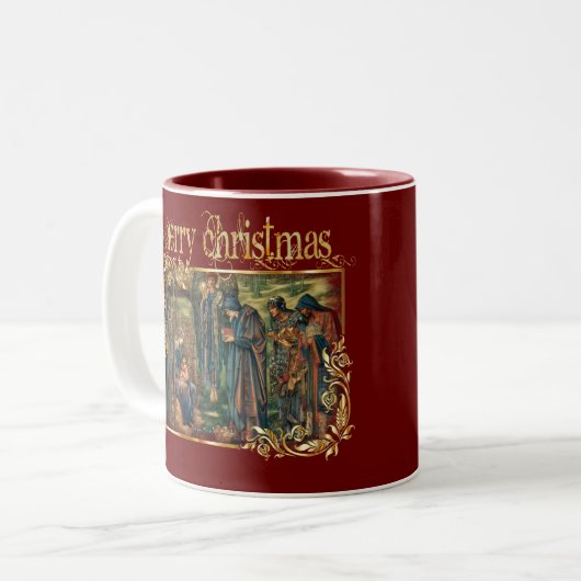 Tasse 2 Couleurs Joyeux Noël 2021 Jésus Nativité Avent Jones T (Devant gauche)