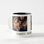 Tasse 2 Couleurs Joyeux Noël 2 Photo Collage Vacances (Devant gauche)