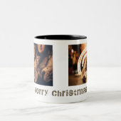 Tasse 2 Couleurs Joyeux Noël 2 Photo Collage Vacances (Centre)