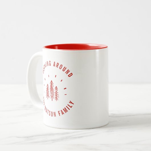 Tasse 2 Couleurs Joyeux Noël Arbres Rocking moderne Custom Family (Devant gauche)