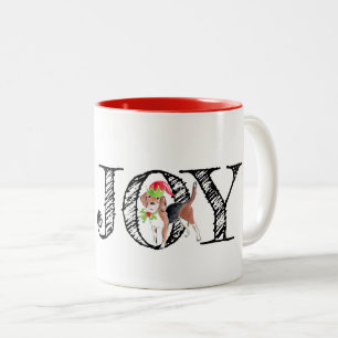 Tasse 2 Couleurs Joyeux Noël Chien Holly Festif Casquette Festif Fu