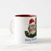 Tasse 2 Couleurs Joyeux Noël Chiens (Devant gauche)