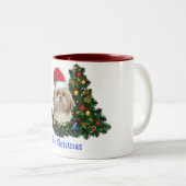 Tasse 2 Couleurs Joyeux Noël Chiens (Devant droit)