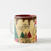 Tasse 2 Couleurs Joyeux Noël, Chocolat (Devant gauche)