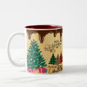Tasse 2 Couleurs Joyeux Noël, Chocolat (Gauche)