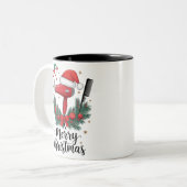 Tasse 2 Couleurs Joyeux Noël coiffeur coiffeur Xmas coiffure (Devant gauche)