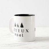 Tasse 2 Couleurs Joyeux Noel conception de Noël avec des flocons de (Devant gauche)