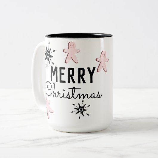 Tasse 2 Couleurs Joyeux Noël Cookie pain d'épices (Devant gauche)