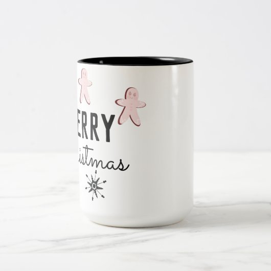 Tasse 2 Couleurs Joyeux Noël Cookie pain d'épices (Centre)