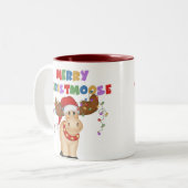Tasse 2 Couleurs Joyeux Noël de Noël (Devant gauche)
