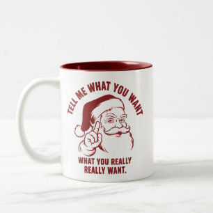 Tasse 2 Couleurs Joyeux Noël Dis-moi ce que tu veux Père Noël