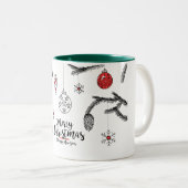 Tasse 2 Couleurs Joyeux Noël et Bonne Année (Devant droit)