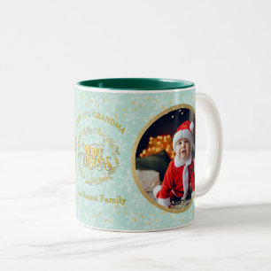 Tasse 2 Couleurs Joyeux Noël et je t'aime Grand-mère Deux Photos