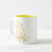 Tasse 2 Couleurs Joyeux Noël Gold Modern (Devant gauche)