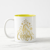 Tasse 2 Couleurs Joyeux Noël Gold Modern (Gauche)