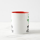 Tasse 2 Couleurs Joyeux Noël Holly Design Custom Père Noël (Centre)