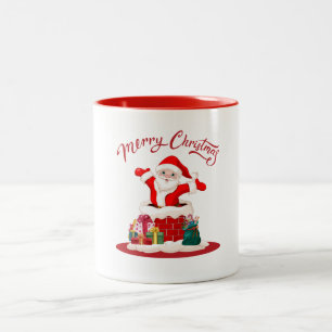 Tasse 2 Couleurs Joyeux Noël Moderne Blanc