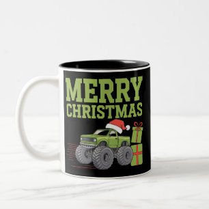 Tasse 2 Couleurs Joyeux Noël Monster Truck Garçons Enfants Xmas 