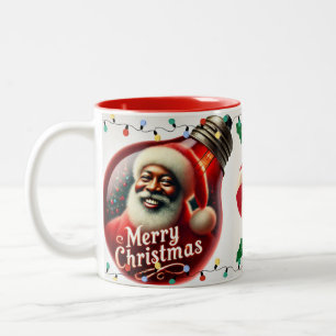 Tasse 2 Couleurs Joyeux Noël noir Père Noël lumières