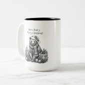 Tasse 2 Couleurs Joyeux Noël ourson ! (Devant gauche)