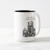 Tasse 2 Couleurs Joyeux Noël ourson ! (Devant droit)