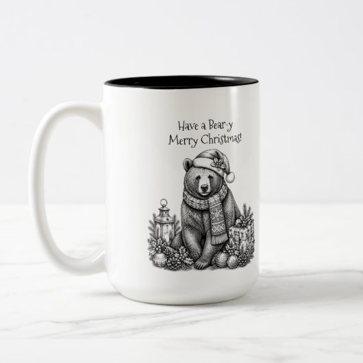 Tasse 2 Couleurs Joyeux Noël ourson ! (Gauche)