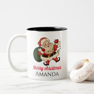 Tasse 2 Couleurs Joyeux Noël père Noël et cadeau