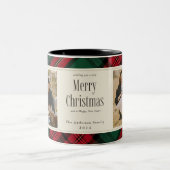 Tasse 2 Couleurs Joyeux Noël Photos Élégant Vert Rouge Rouge Plaid (Centre)