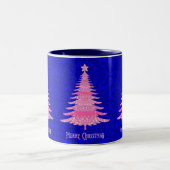 Tasse 2 Couleurs Joyeux Noël Pink Tree Sparkflakes Snowflakes (Centre)