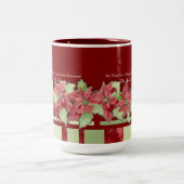 Tasse 2 Couleurs Joyeux Noël Poinsettia Boug Cadeau Personnalisé (Centre)