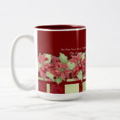 Tasse 2 Couleurs Joyeux Noël Poinsettia Boug Cadeau Personnalisé (Gauche)