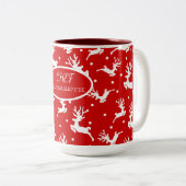 Tasse 2 Couleurs Joyeux Noël Reindees Red Holiday (Devant droit)