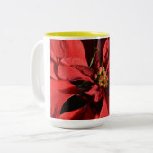 Tasse 2 Couleurs Joyeux Noël Rouge Curly Poinsettia (Devant gauche)
