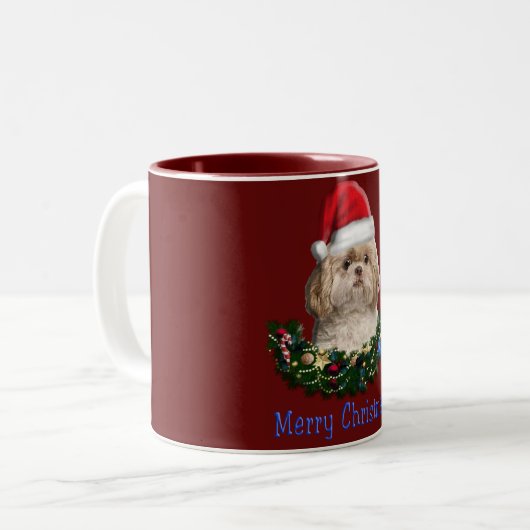 Tasse 2 Couleurs Joyeux Noël Shitsu (Devant gauche)