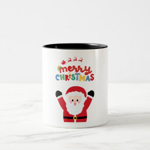 Tasse 2 Couleurs Joyeux Noël Simple Rouge