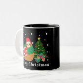 Tasse 2 Couleurs Joyeux Noël Sloth Noël (Devant gauche)
