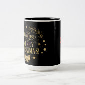 Tasse 2 Couleurs Joyeux Noël /Typographie/Or (Centre)