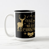 Tasse 2 Couleurs Joyeux Noël /Typographie/Or (Gauche)