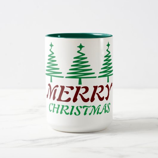 Tasse 2 Couleurs Joyeux Noël Vacances Élégant (Centre)