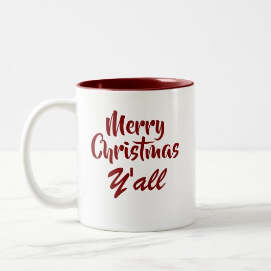 Tasse 2 Couleurs Joyeux Noël Y'all (Gauche)