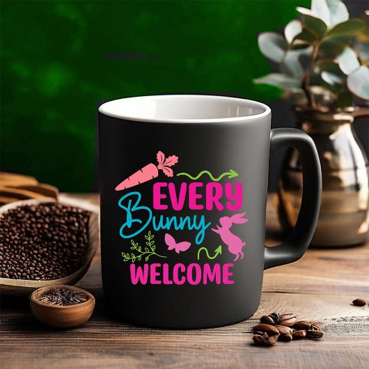 Tasse 2 Couleurs Joyeux Pâques. Fleurs