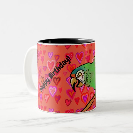 Tasse 2 Couleurs Joyeux perroquet (Devant gauche)